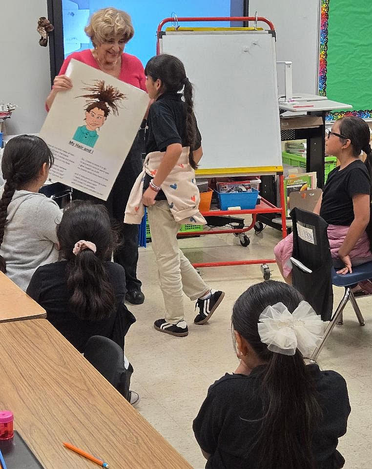 Student performing a poem